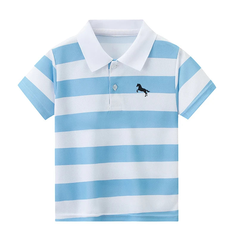 2-piece Summer Children's Casual Suit For Boys Cool Polo Short Sleeved Top Comfortable Solid Color Pocket Pants Trendy Clothing