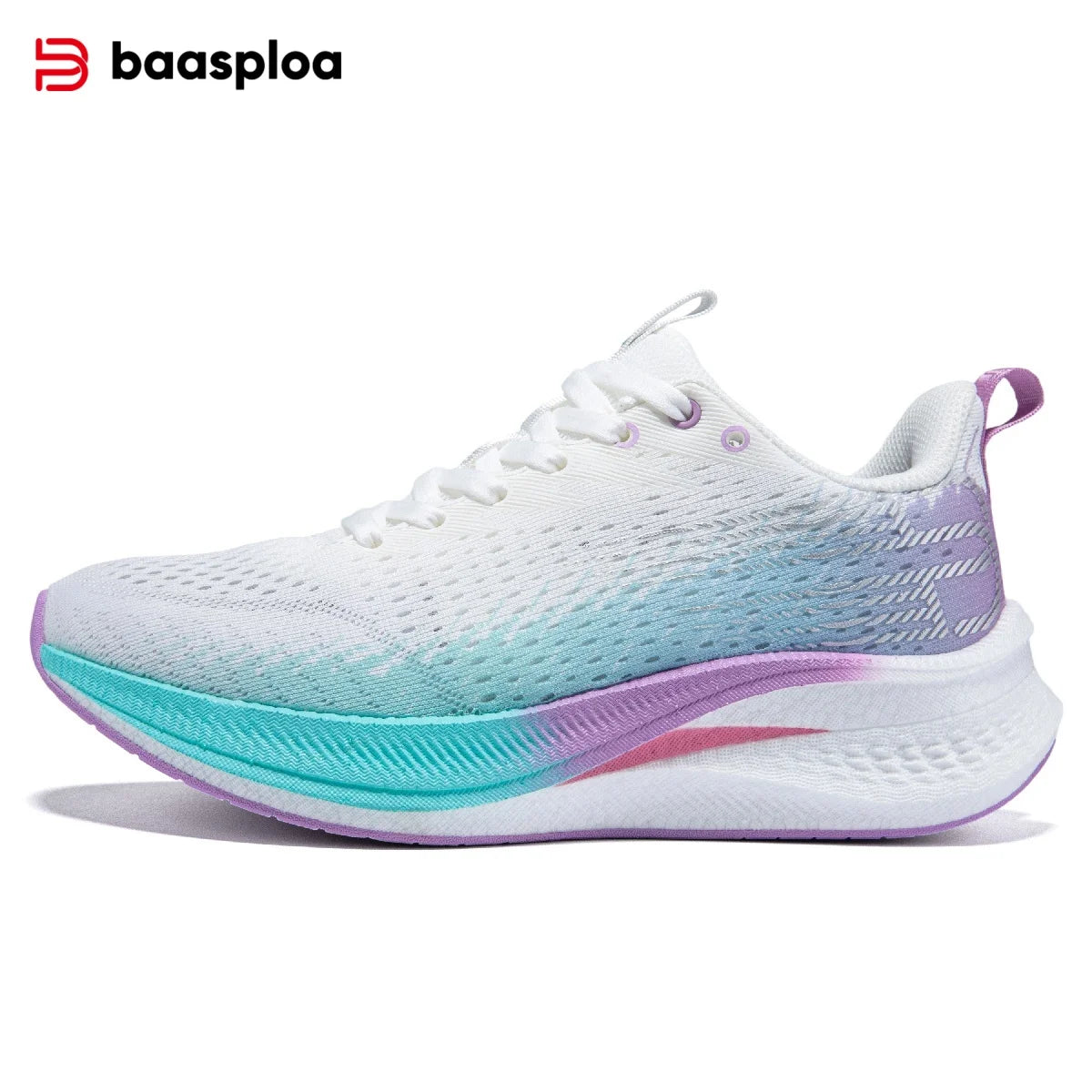 Baasploa Women Professional Carbon Plate Running Shoes Lightweight Breathable Sport Shoes Female Comfort Marathon Sneakers