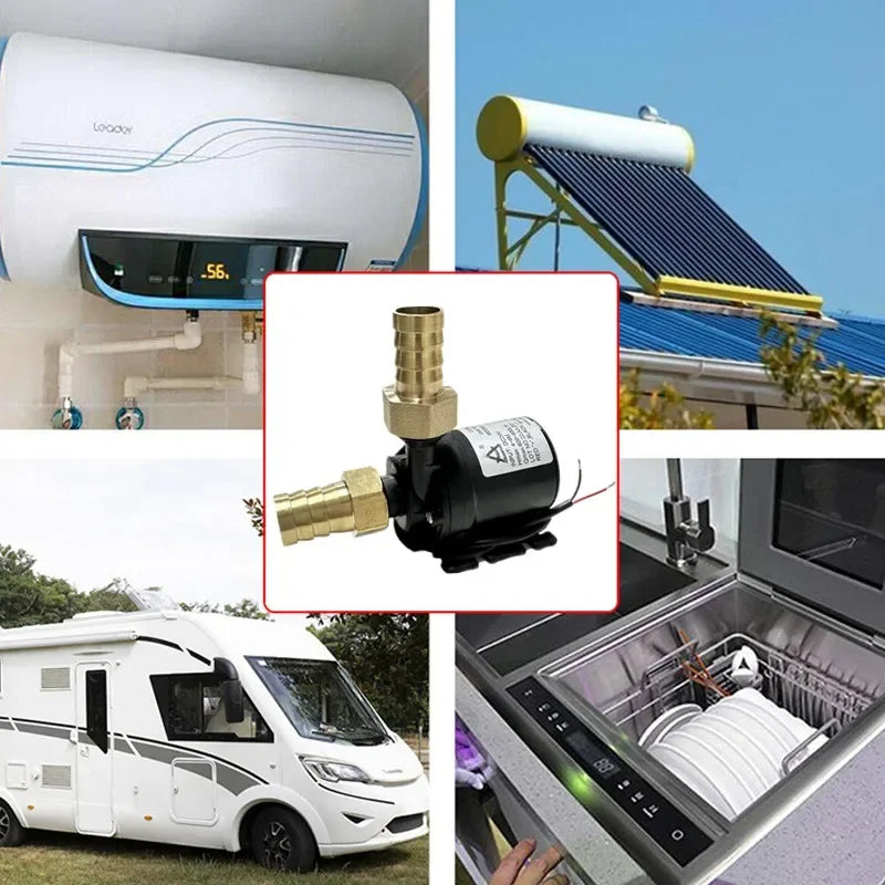 Water Pump 12V DC 24V Mini Brass Quick Joint Brushless Heater Solar Hot Water Pumps 1/2' The Fish Tank Submersible Pump