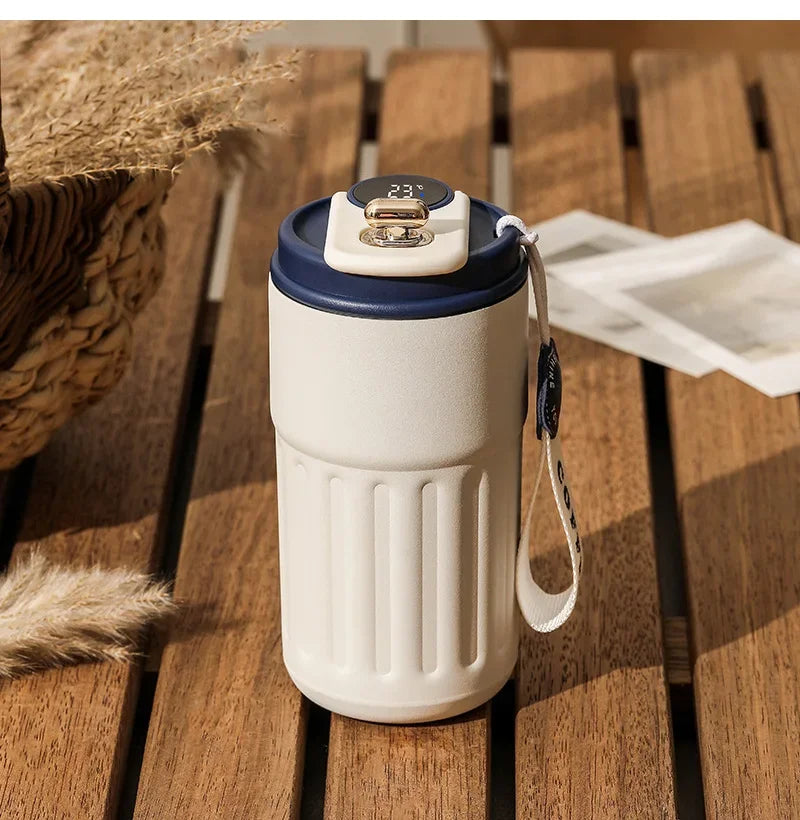 450ml Smart Thermos Cup, 316 Stainless Steel LED Temperature Display Portable Thermal Mug for Business Office Coffee