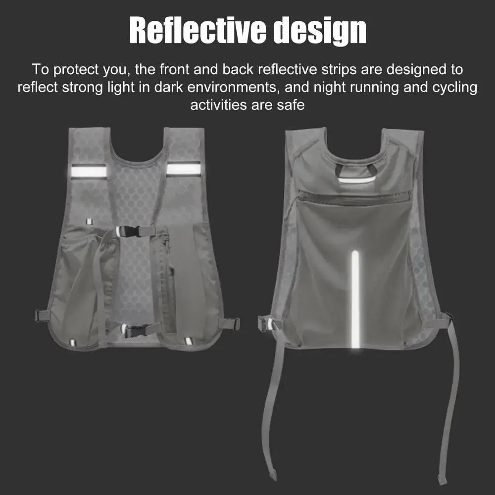 New Running Water Bottle Storage Vest Lightweight Running Vest Reflective Hydration Water Chest Pack With Phone Holder