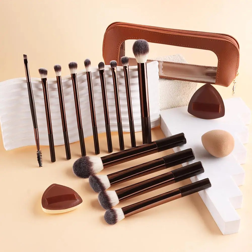 13Pcs Professional Makeup Brush Set Foundation Concealer Powder Eyeshadow Blush Kabuki Blending Full Face Beauty Tool