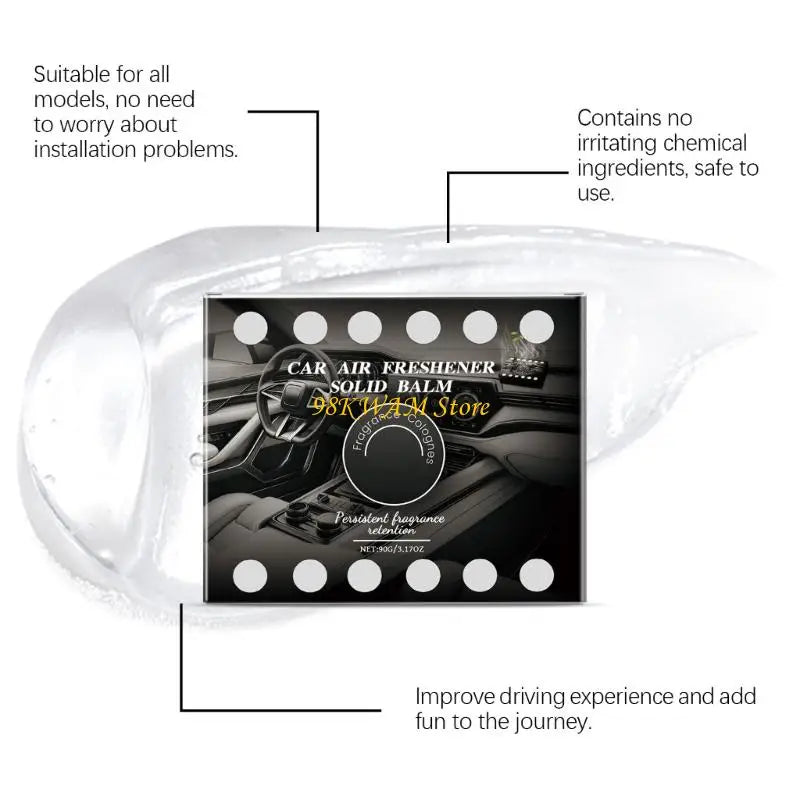68UF Convenient Auto Refreshing Fragrances Balm Enhances Mood and Comfort in with Delightful Long Lasting Cologne Scents