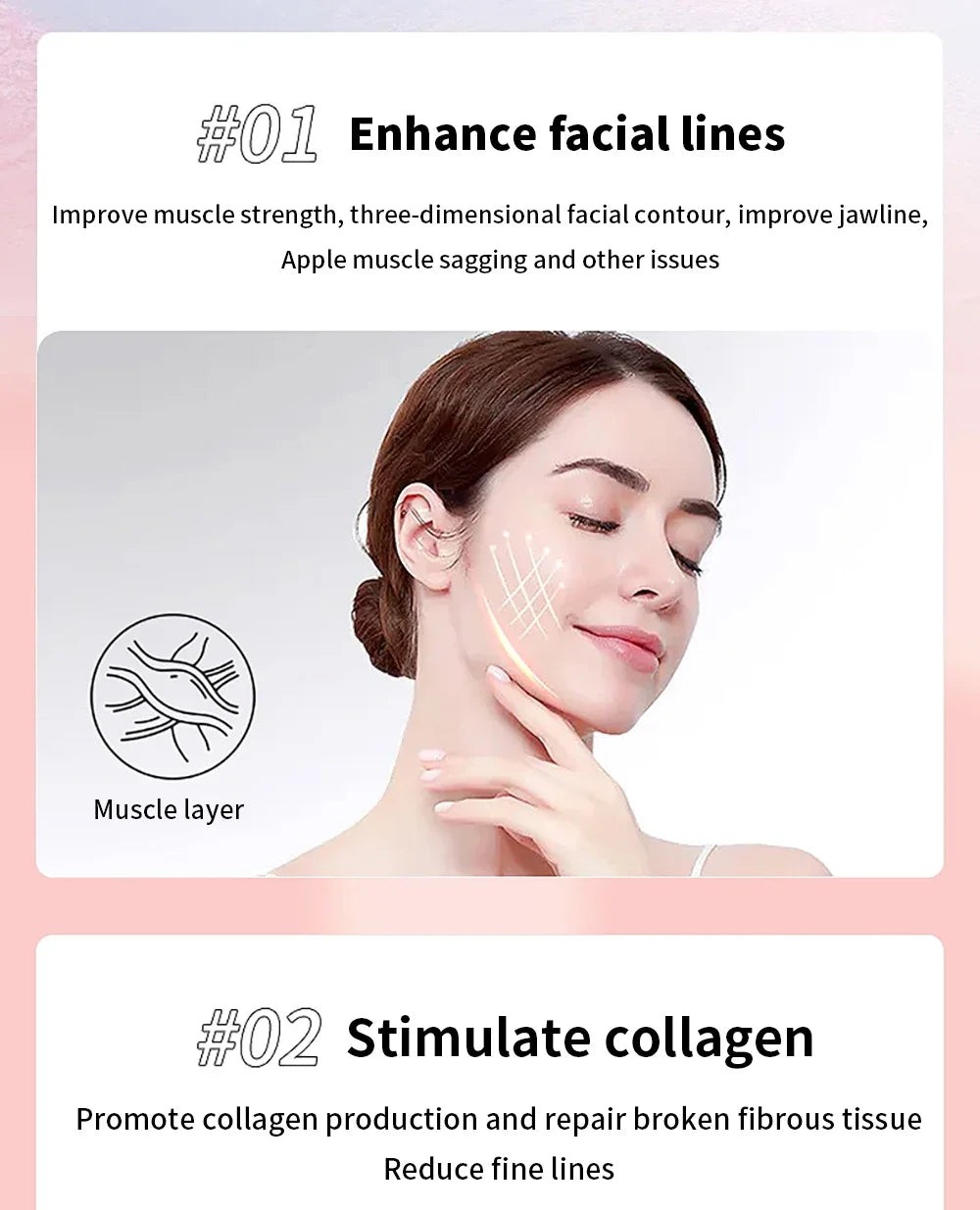 Face Lifting Machine Facial Massager EMSMicrocurrent Roller Skin Tightening Charging Facial Anti Wrinkle Rejuvenation Beauty
