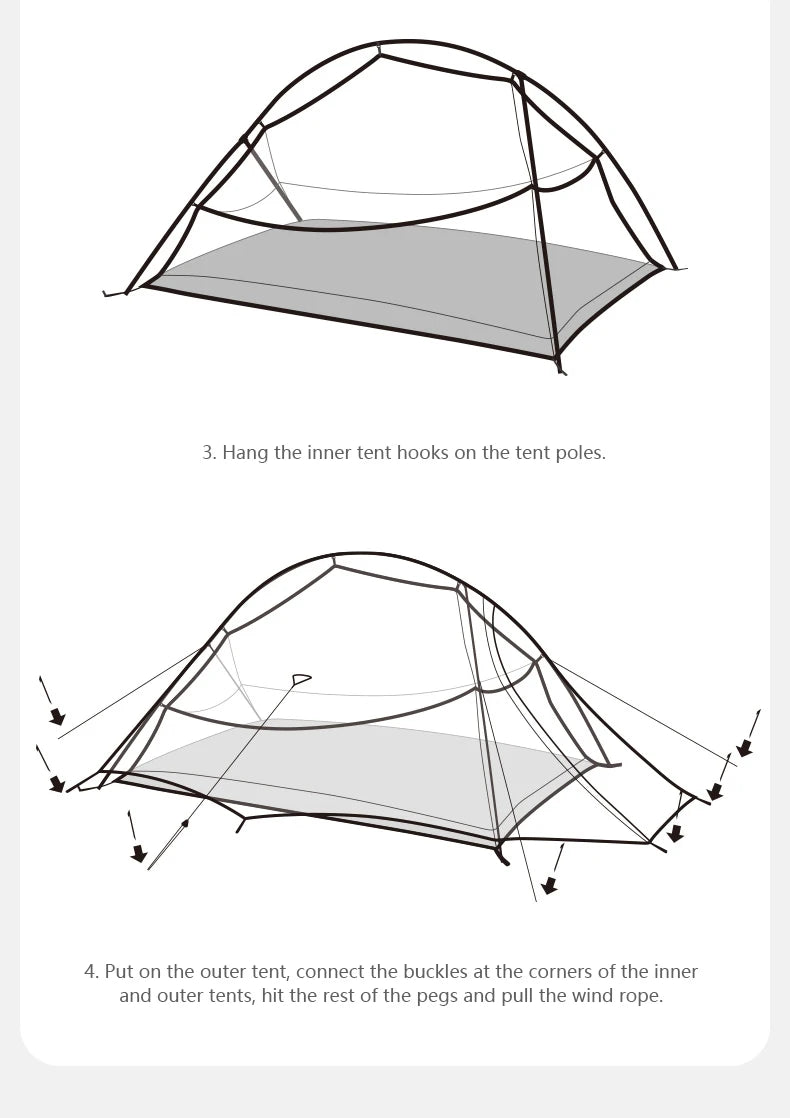 Naturehike Cloud Up 1 Upgraded Tent Ultralight Camping Tent Waterproof Outdoor Hiking Travel Tent Backpacking Cycling Tent
