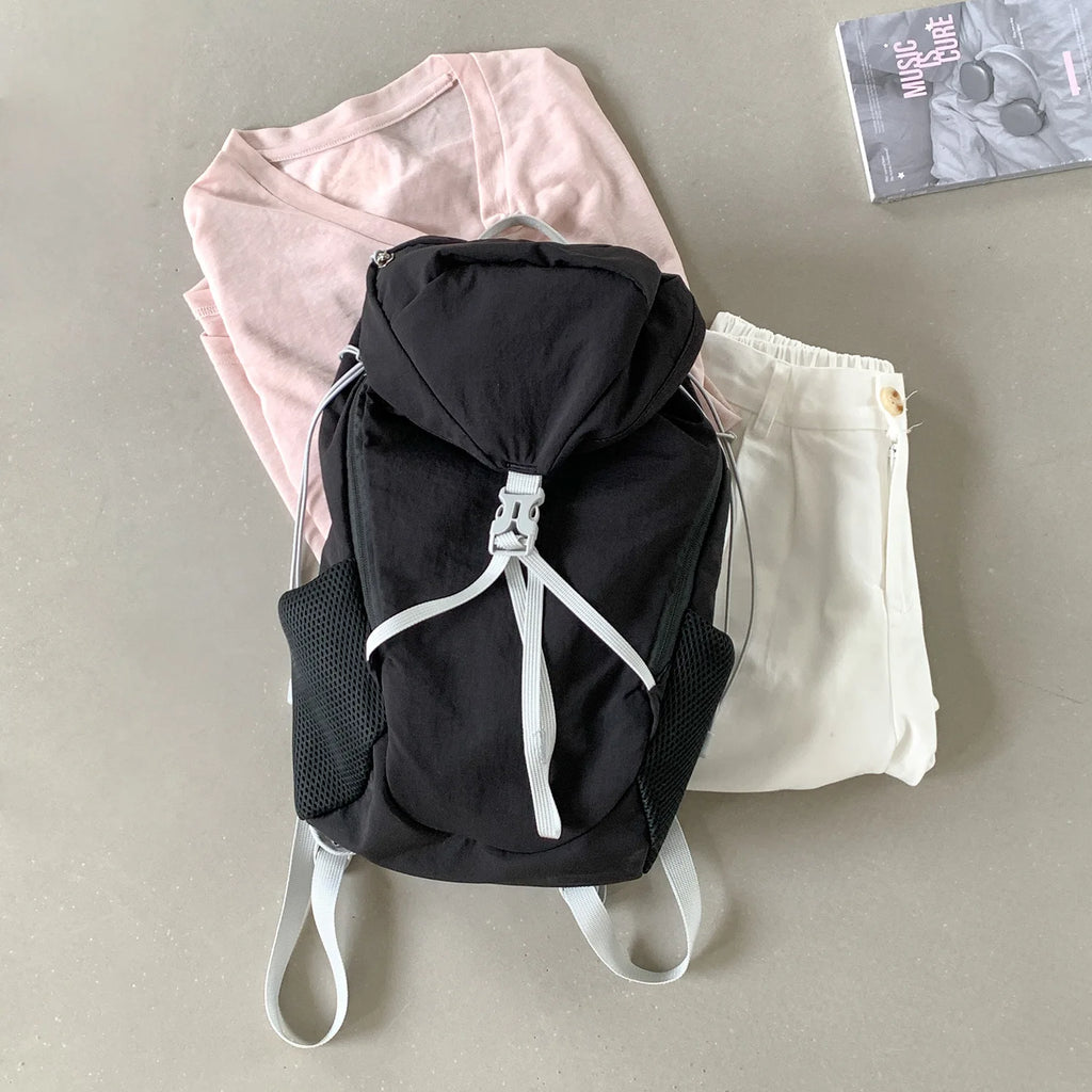 Women Outdoor Sports Backpack With Large Capacity Lightweight Nylon Backpack Suitable Casual Versatile Camping Travel Bag Unisex