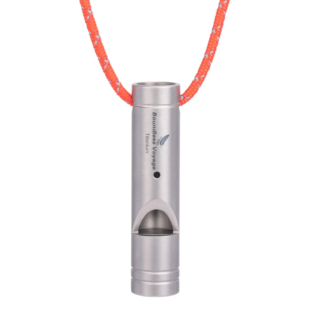 Boundless Voyage Titanium Whistle Emergency Survival Whistles with Lanyard Loud Coaches Training Sports Keychain Whistle