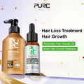 PURC Rosemary Hair Oil and Morocco Argan Oil Shampoo Sets Smoothing Repair Damaged Frizz Hair Care Products for Men Women