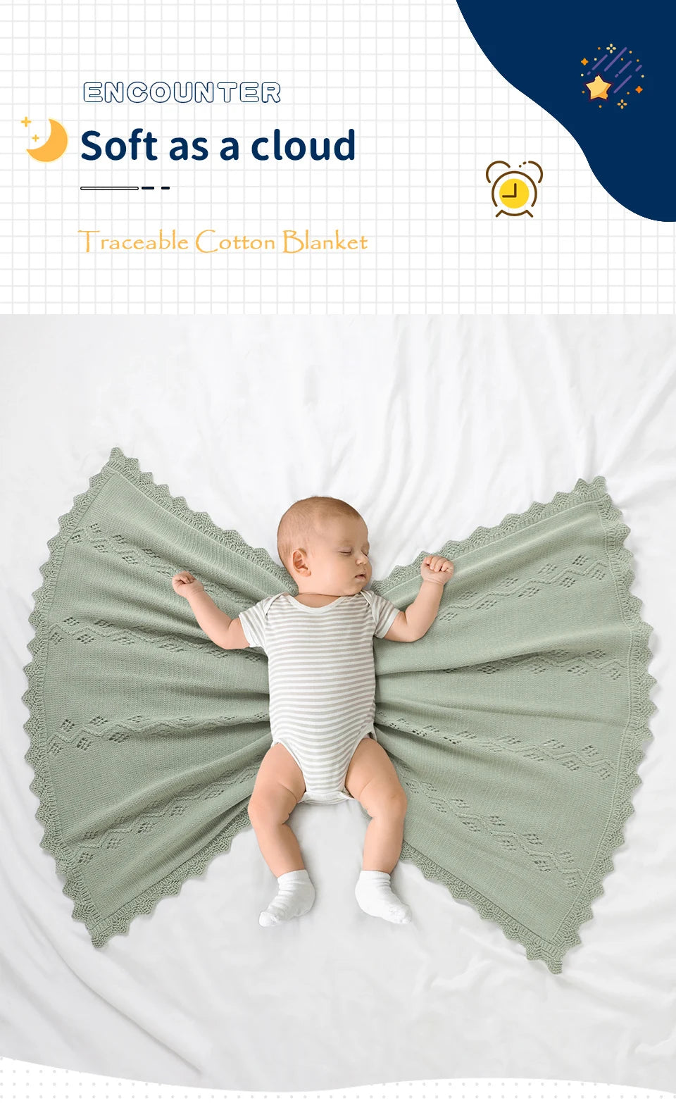 Newborn Baby Blanket Cotton Multi-use Knitted Infant Babies Boys Girls Sleeping Quilts Covers for Stroller 90*70cm Receiving Mat
