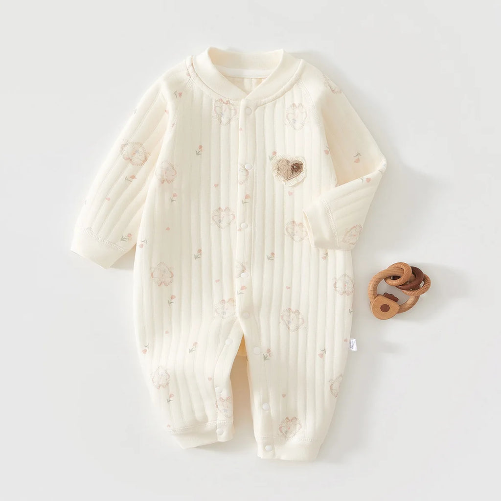 AYNIGIELL Autumn and Winter Newborn Jumpsuit, High-quality Pure Cotton Baby Girl Clothing 0-18 Month Baby Boy Outdoor Wear