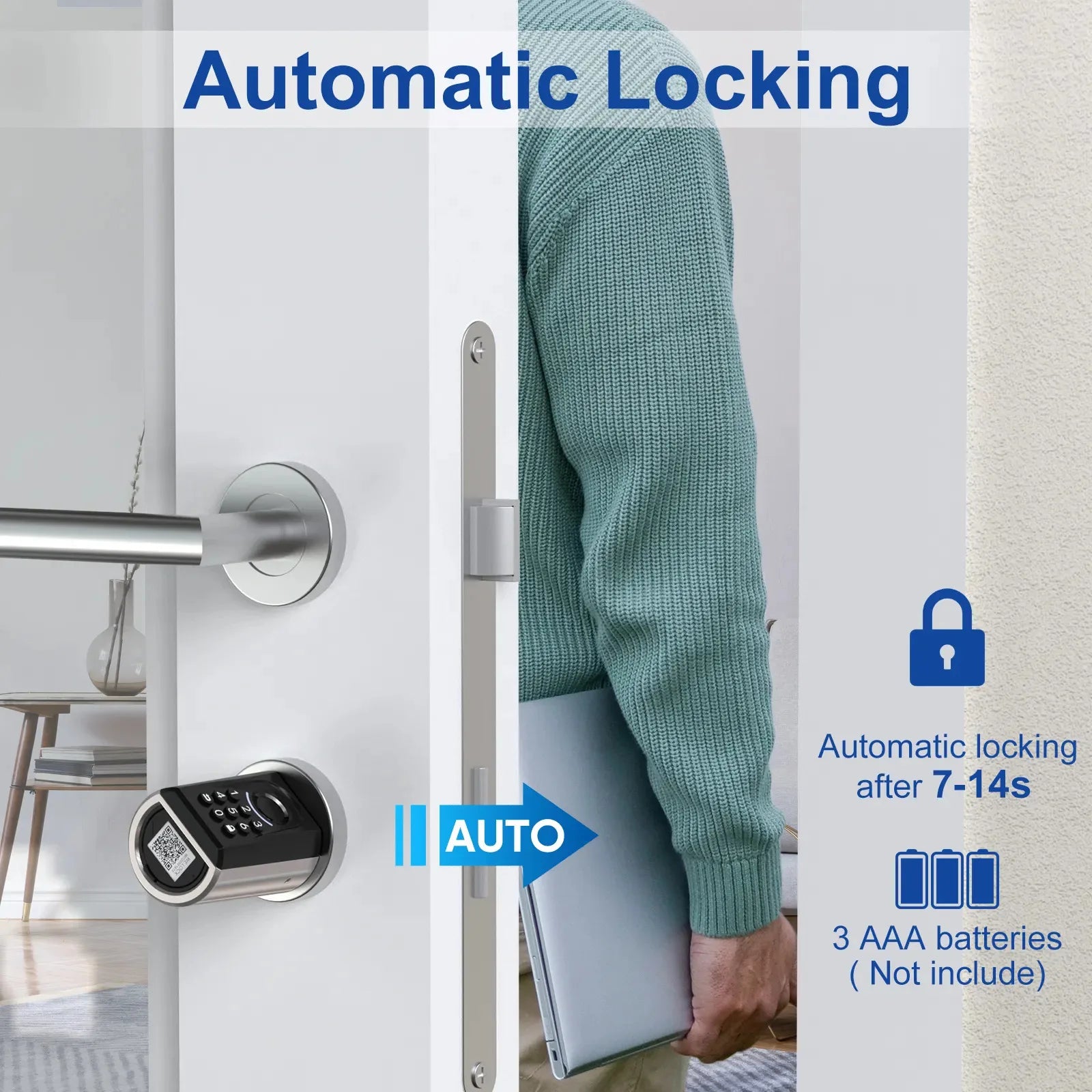 WELOCK TOUCA51 Smart Lock Fingerprint & Keypad Entry, Keyless Door Lock for Home/Office