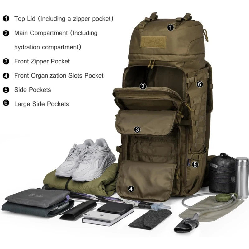 Extra Large Capacity 75L Outdoor Hiking Travel Bag Unisex Waterproof Durable Mountaineer Climbing Bag Camping Hiking Travel Bags
