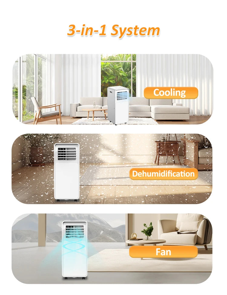 2026 New Arrival 7000BTU 1020 Wholesale Touch Panel Home-used Hotel Basement Bathroom  Portable Air Conditioner
