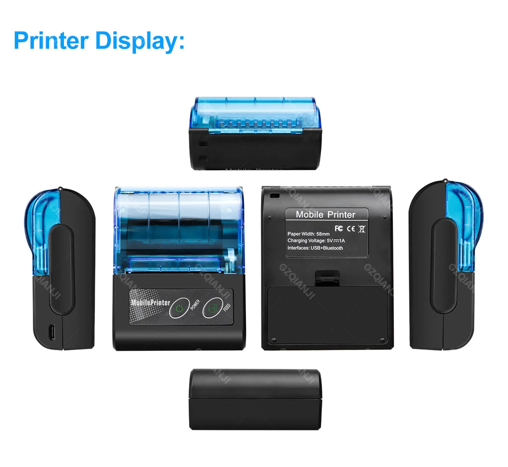 Mini Bluetooth Thermal Printer Wireless Protable 58mm Receipt Bill POS Printer Loyverse POS Free App on Android Small Business