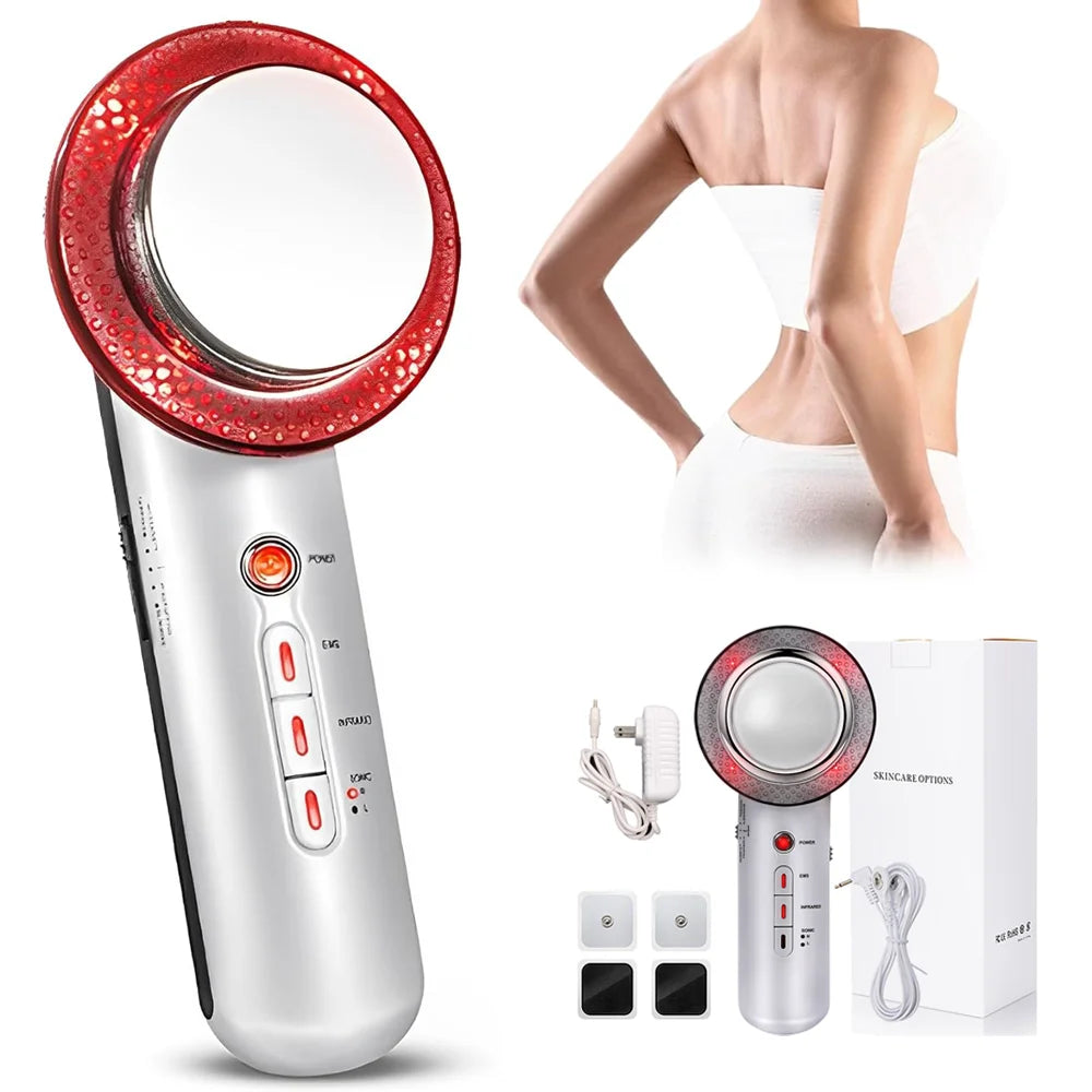 Ultrasound Cavitation Body Slimming Massager EMS Micro Current Weight Loss Far Infrared Facial Lifting Beauty Device
