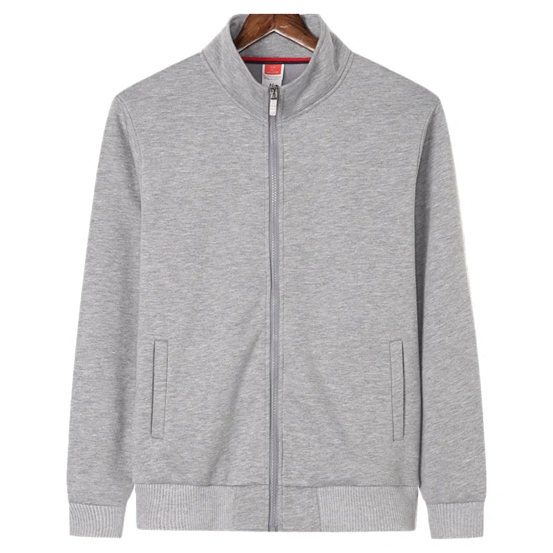 Winter Men Women Fleece Warm Jacket Custom Logo Company Team Casual Coat Printing Design Stand Collar Sweatshirt Embroidery