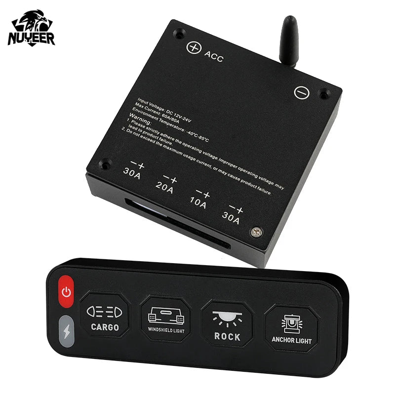 New Wireless 4/6 Gang Switch Panel Slim LED Car Light Control Circuit Relay System Box for Offroad Vehicle Car UTV ATV SUV