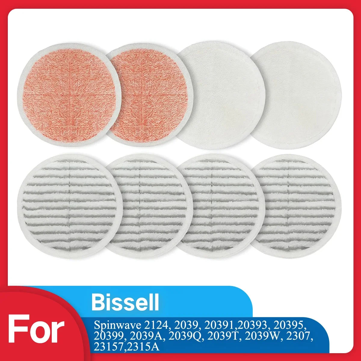 Replacement Mop Pads Fit for Bissell Spinwave 20399 23157 23159 2039A 2124A 20393 2039T 2039W 20391 20395 2307 2315A