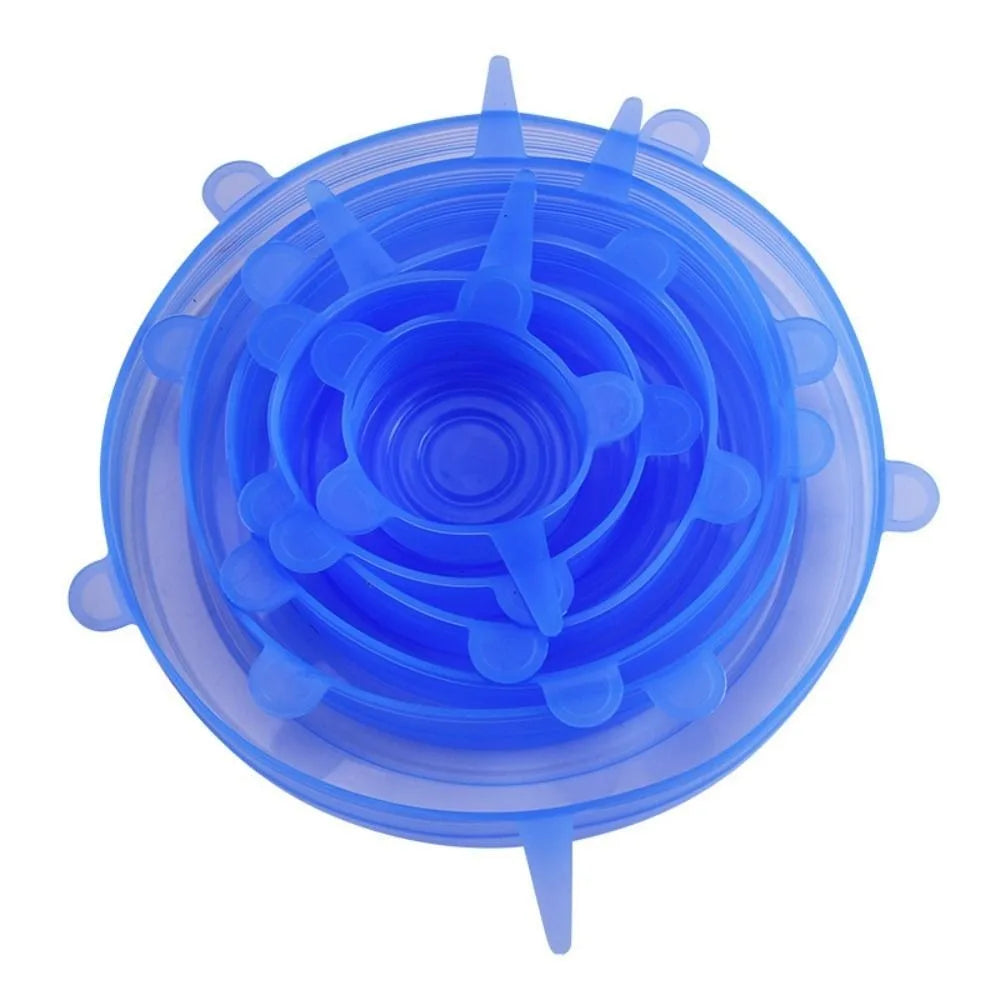6PCS Useful Reusable Fresh-keeping Cover Non-slip Kitchen Gadgets Bowl Cap Stretch Microwave Lid