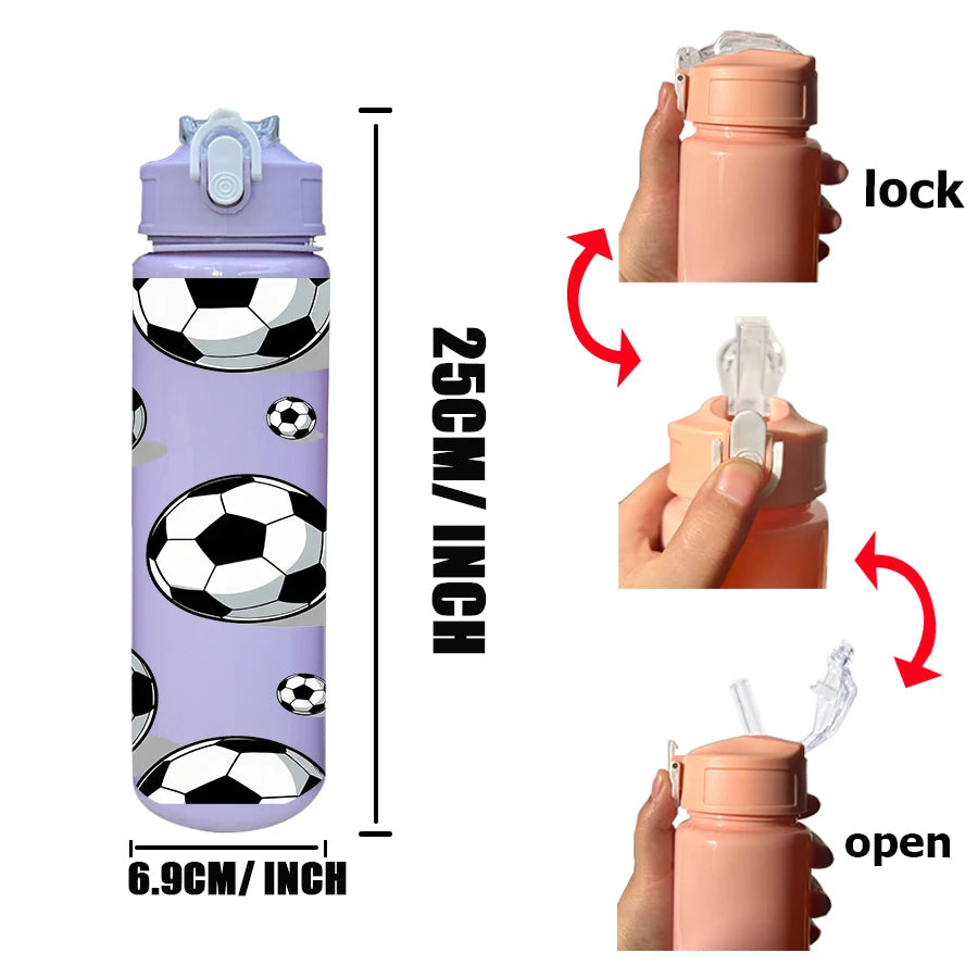 1 customized 25-ounce football-themed water bottle with personalized name and leak-proof design. This sports cup is for family a