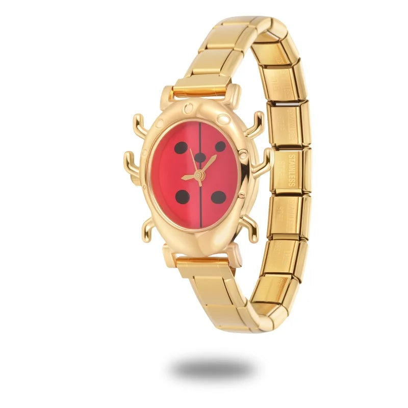 Irregular alloy case Arabic numeral classic dial Stars-shaped diamond-encrusted fashion Stainless Steel Bracelet ladies watch