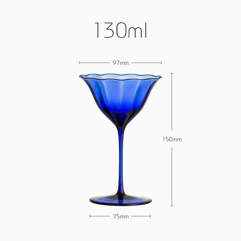 Sapphire Blue Wine Glasses Goblets niche Flowers Red Wine Glasses Crystal Glass Cocktails Martini Glasses Cup