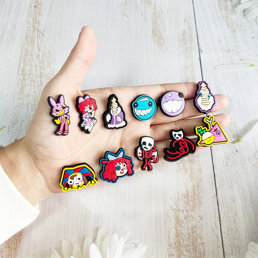 20Pcs Amazing Digital Circus Shoe Charms for Women Girls Shoes Decoration Accessories Buckle Fit Clog Sandal Wristband Bag