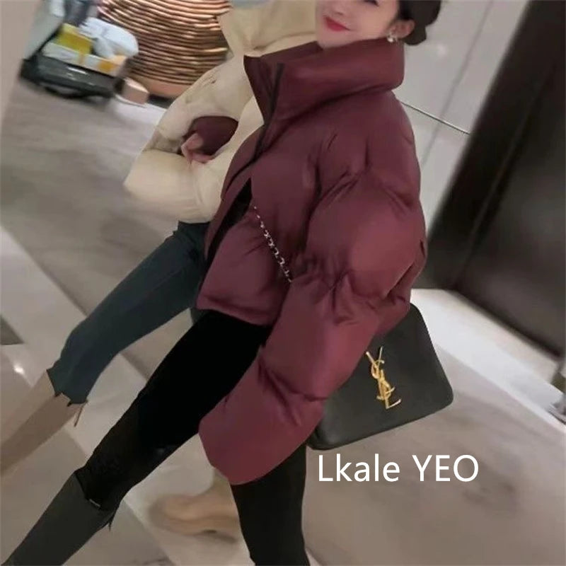 Women's Winter Parkas 2026 New Thick Streetwear All Match Ladies Down Cotton Jacket Comfortable Simple Short Female Warm Coat