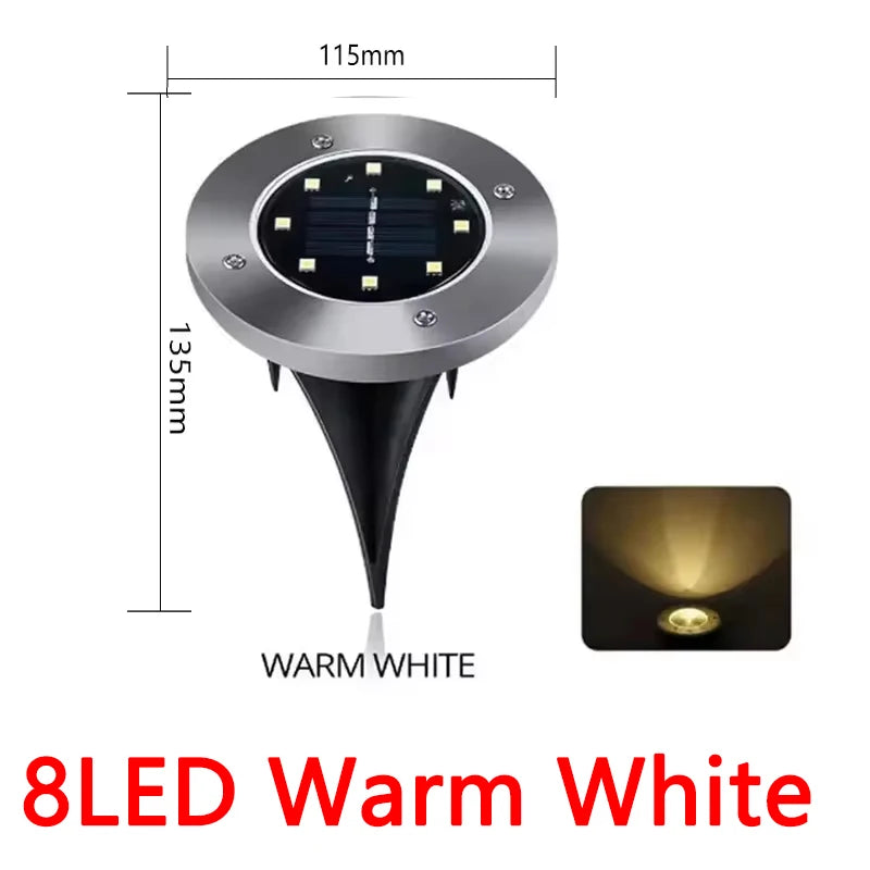 1/4/8Pack Solar Lights Outdoor 8/20LEDs Disk Underground Lamp Spotlight Buried Solar Light for Home Garden Lawn Yard Decoration