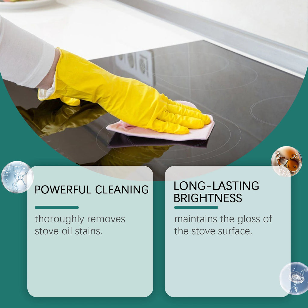 Glass Cooktop Cleaner Polish Ceramic Induction Stovetop Cleaning Burnt Food Remove Household Kitchen Glass Surface Stove Cleaner