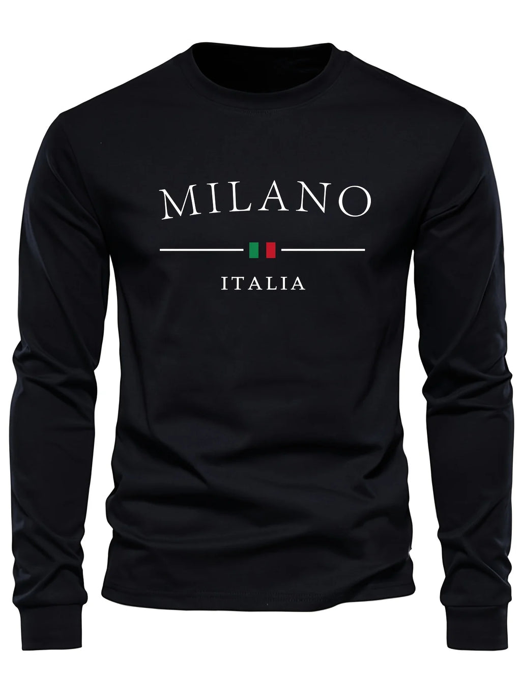 Men's 100% pure cotton summer loose comfortable casual  NEW YORK print large round neck  long sleeve T-shirt top