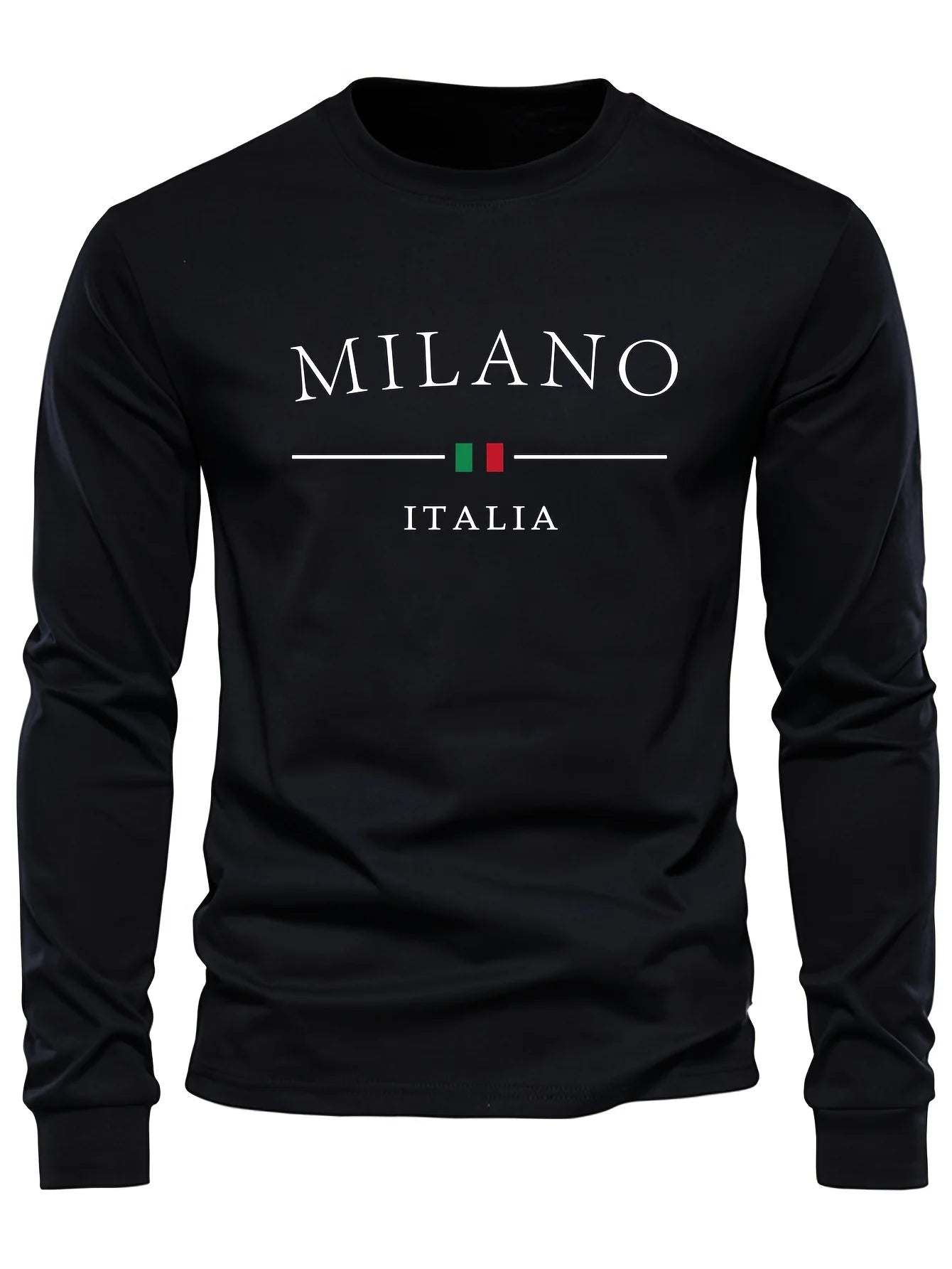 Men's 100% pure cotton summer loose comfortable casual  NEW YORK print large round neck  long sleeve T-shirt top