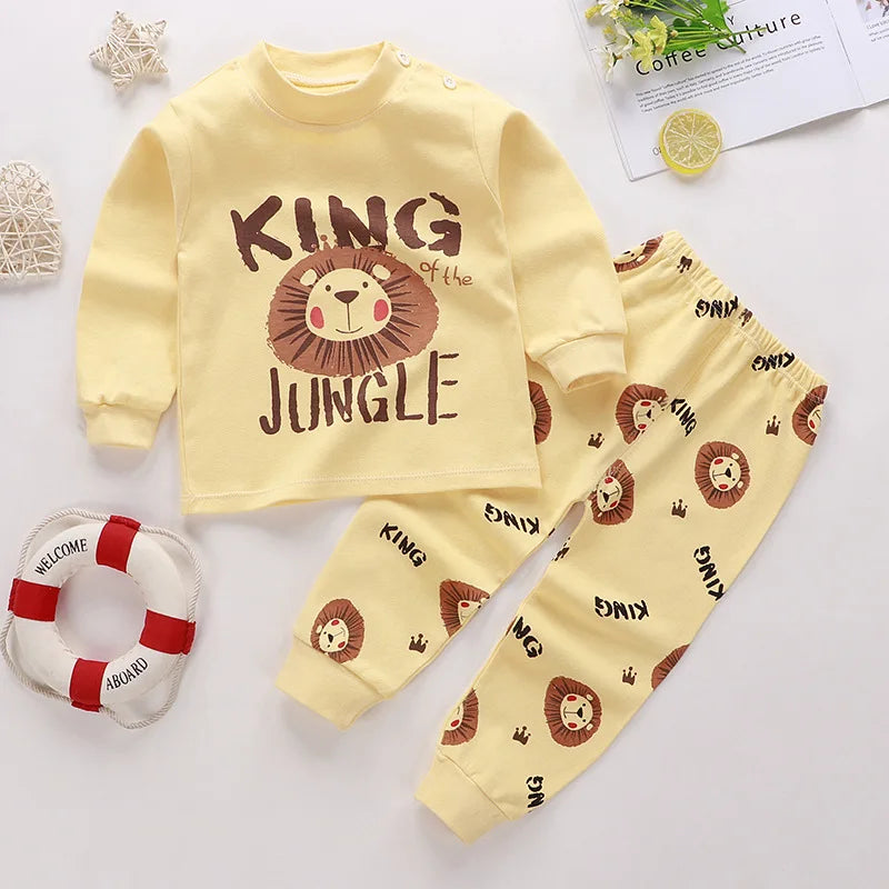 Spring Autumn Children's Clothing Sets Cartoon Sleepwear Clothes Kids Pajamas Set Baby Girls Cotton Pyjamas