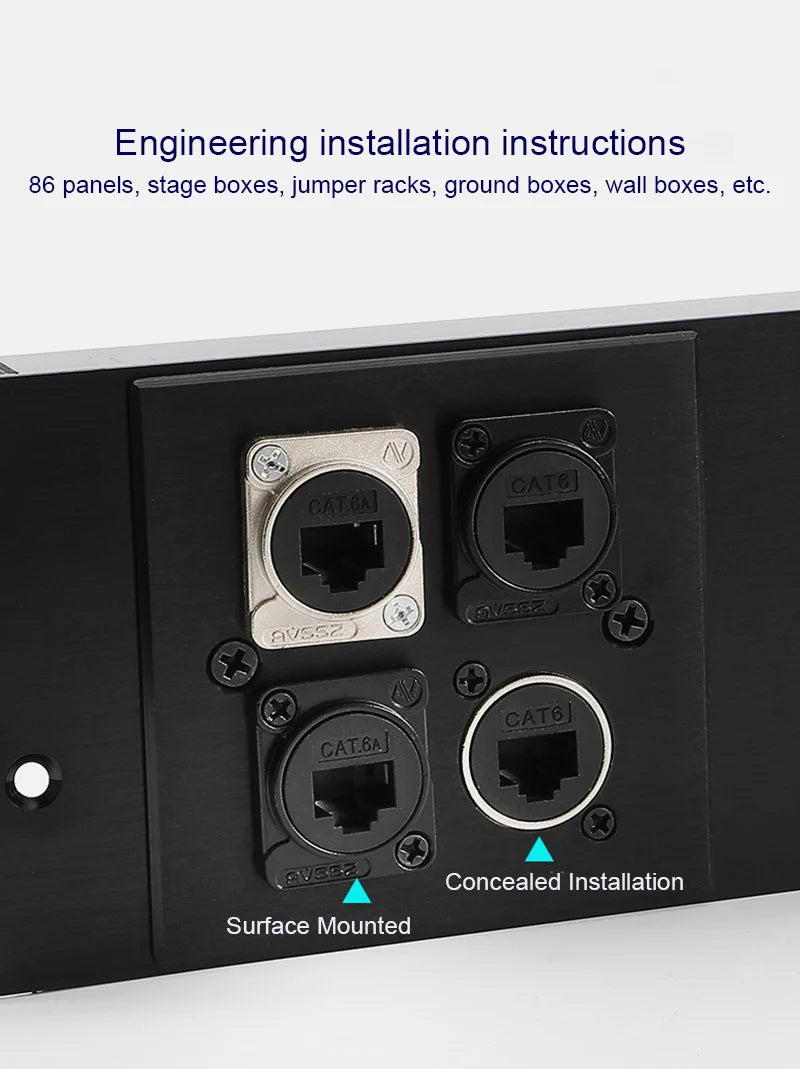 D-type Multifunctional Data Module 86 Panel audio video socket XLR VGA BNC RJ45 RJ11 Jack 3.5/6.35 RCA USB3.0 TypeC Connector