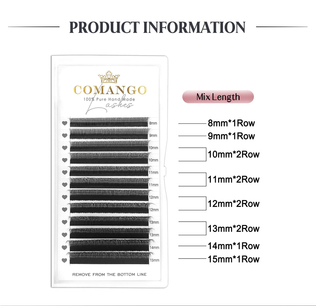 CoMango C/D/LC/LU Smaller Spacing 3D/4D W Shaped Eyelashes Extension 3D/4D Style Premade Fans Lashes Volume Lightweight Eyelash
