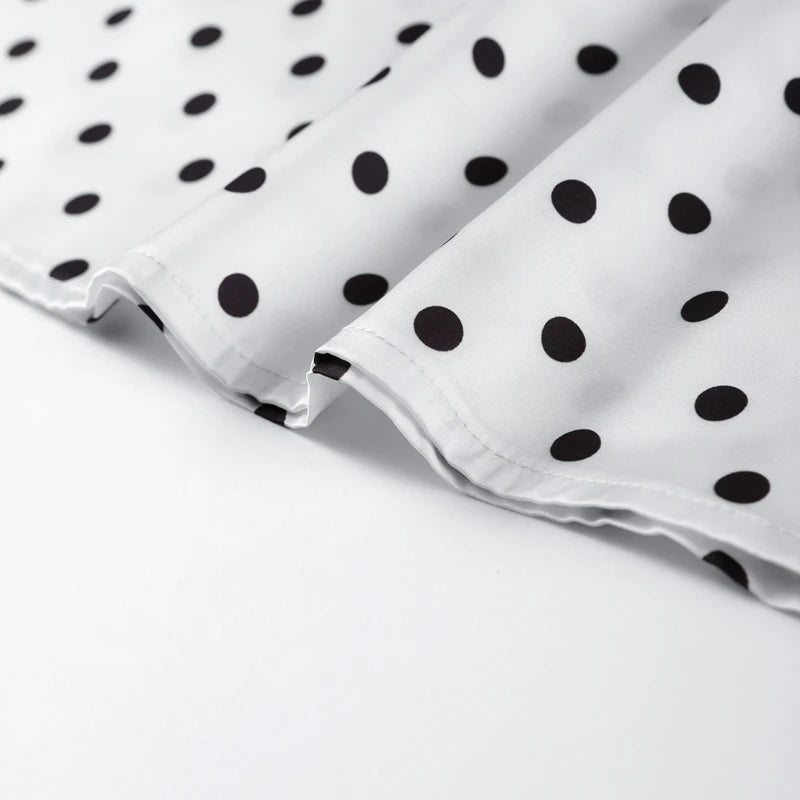 Polka Dots Print Halter Lace-up Dress Women's Sexy Backless Sleeveless Mini Dresses 2026 Spring New Female Fashion Street Robes