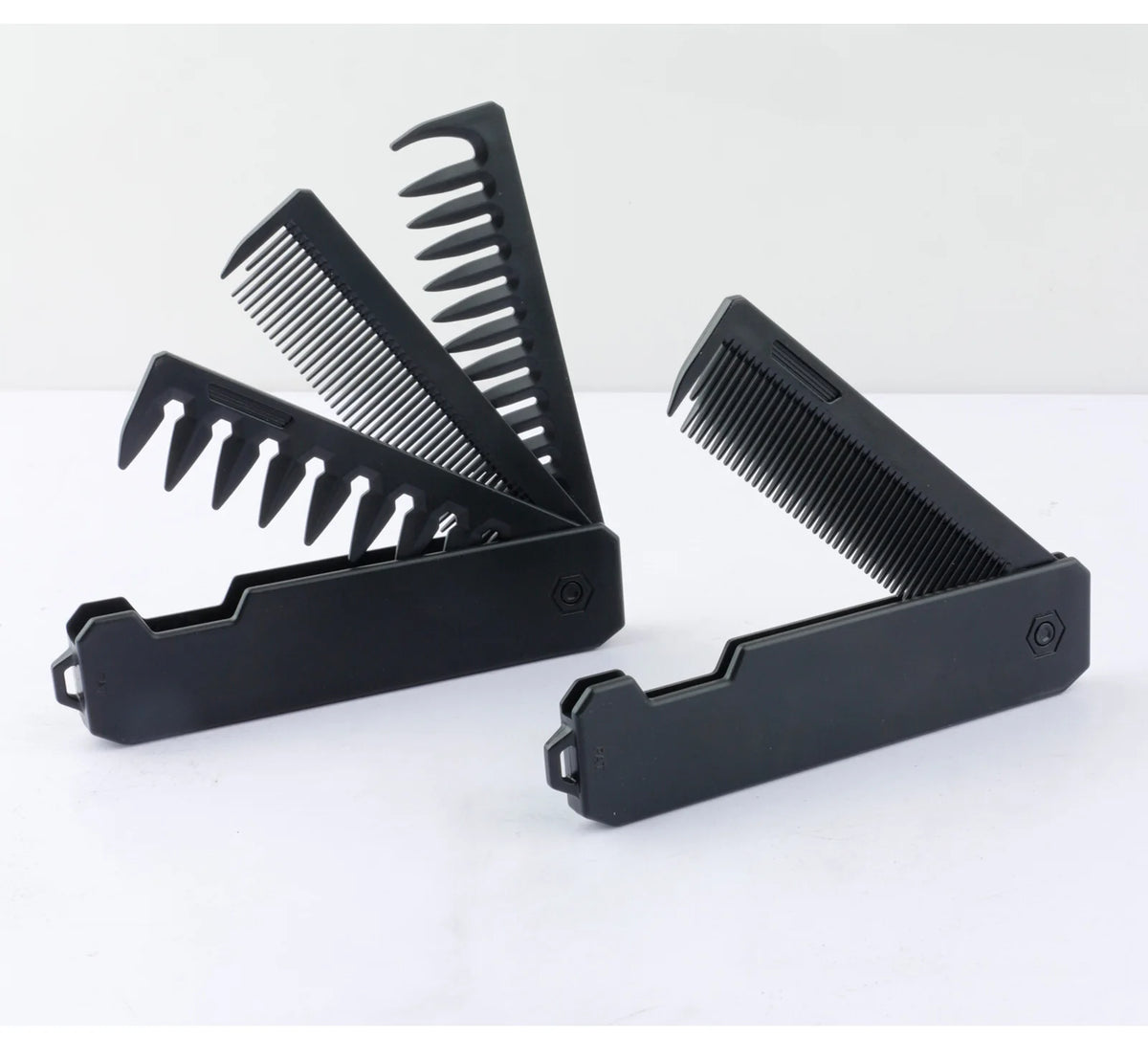New 1/2/3 in 1 Pocket Folding Combs Plastic Wide Tooth Oil Head Comb Beard Combing Barber Clipper Comb Salon Hair Styling Tools