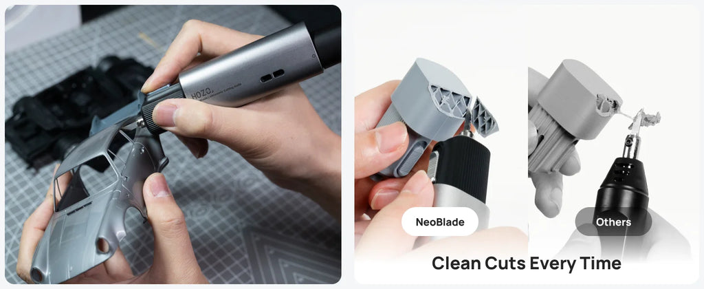 HOZO Ultrasonic Cutter with Auto Power Adjustment 6-in-1 Blades for Precision Cutting Hobby Craft Model Making Gloves Given Away