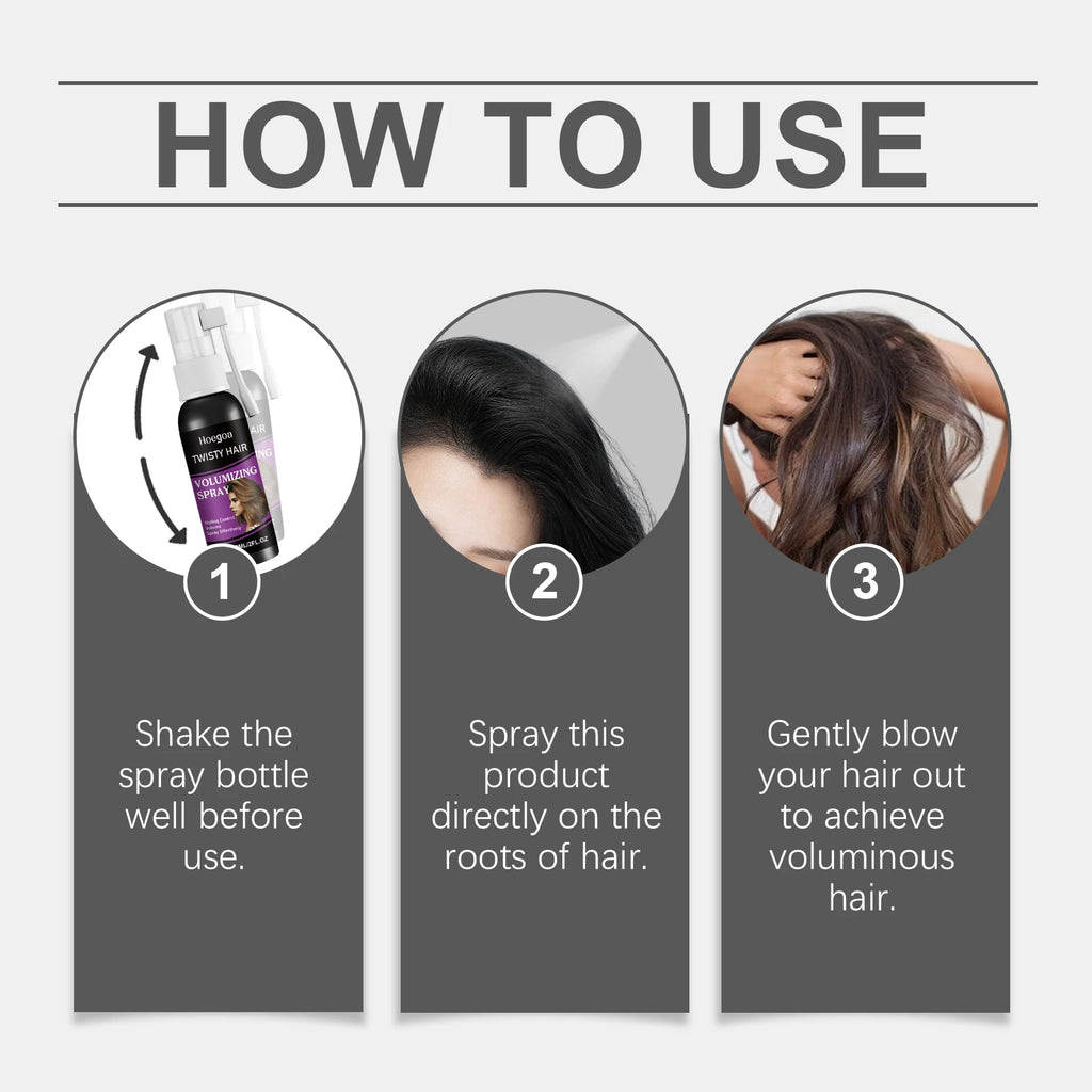 Hoegoa Hair Fluffing Spray Volume Boost - Oil Control Refreshing Clean No Rinse Daily Use Styling Spray for Hair