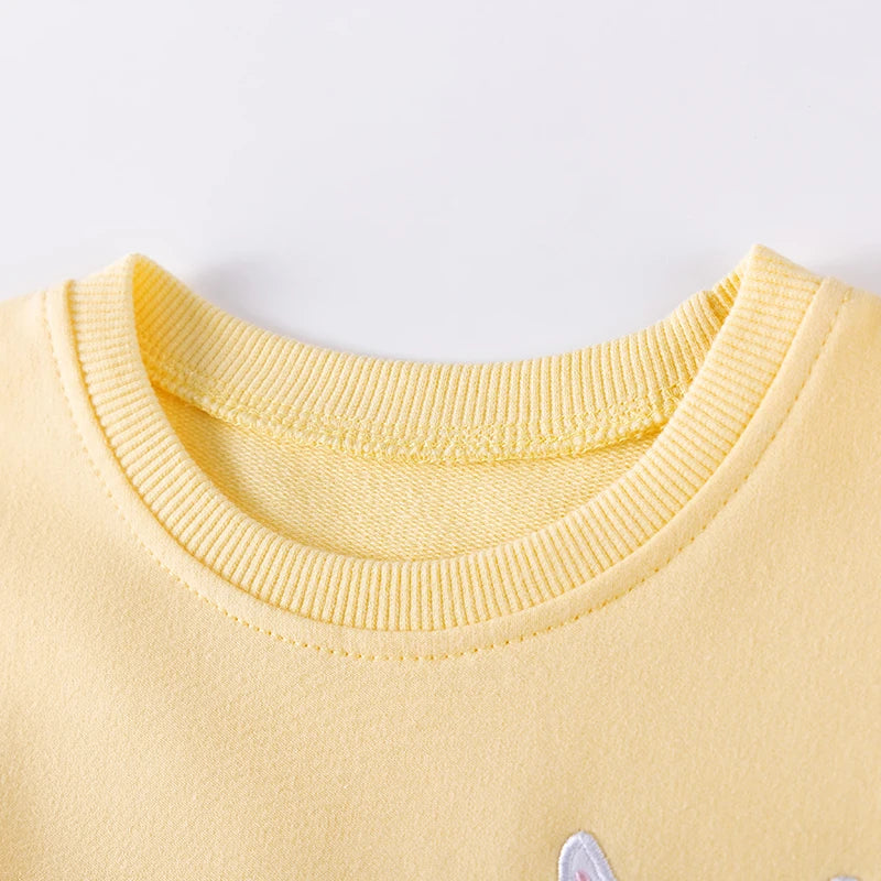 Little maven Baby Girls 2025 New Autumn Spring Children's Clothing Cartoon Rabbits Long Sleeve Striped Dress for Kids Clothes