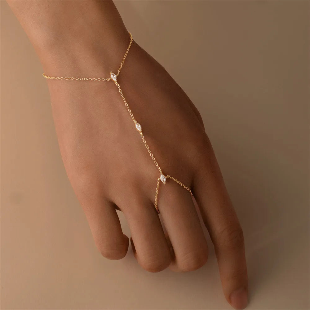 OEVAS Marquise Cut Moissanite Bracelets for Women S925 Silver Lab Diamonds Bracelets Fashion Ring Chain Fine Jewelry Wholesale