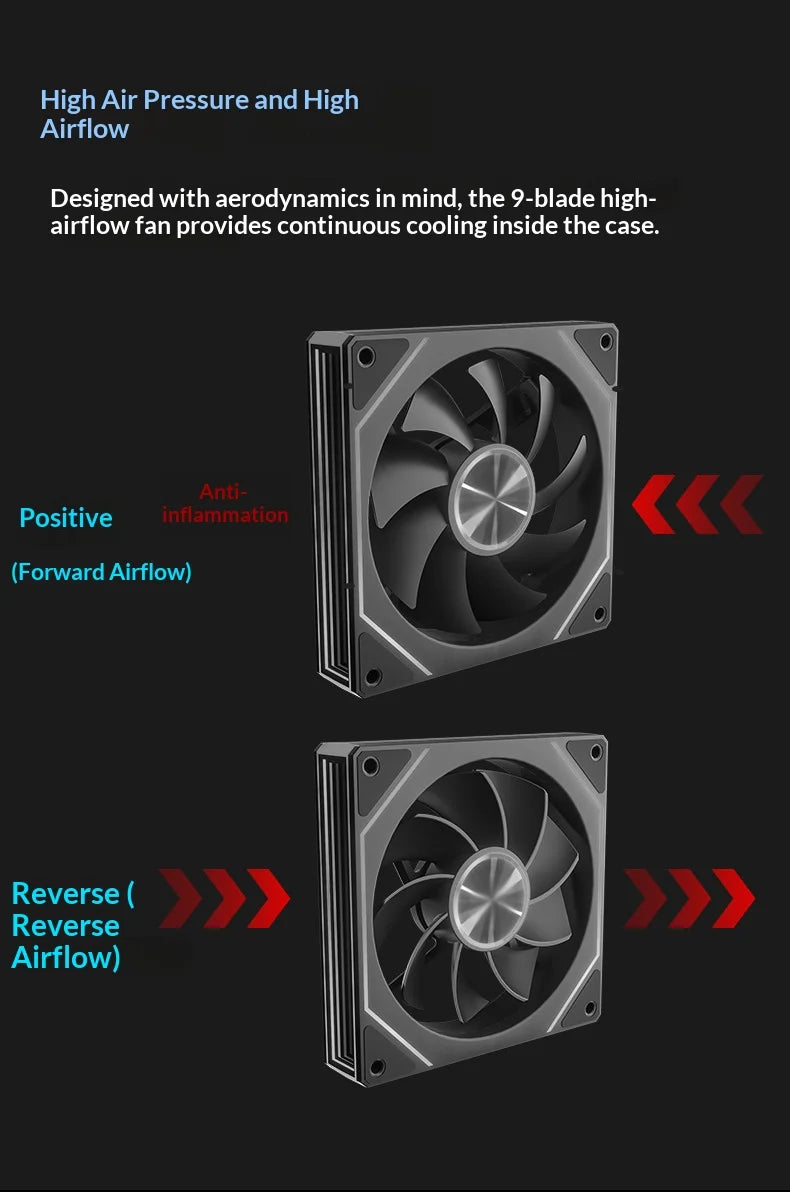Veebyte PRISM 8 PRO PC Fan 120mm ARGB 4PIN 5V-3PIN PWM Quiet Cooling Fan 12V Large Air Volume Computer Fan 45.2CFM/800-1600RPM