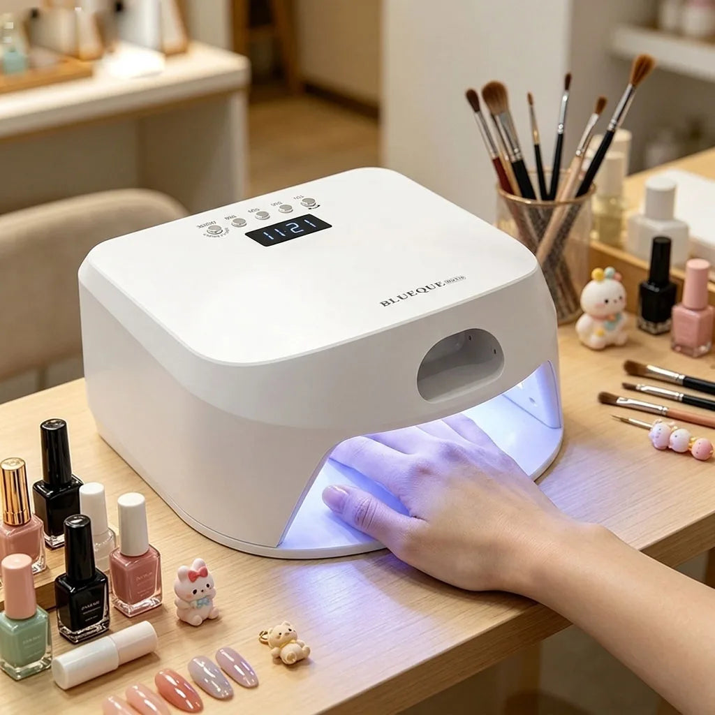 2-in-1 Thumb & Full Hand UV LED Nail Lamp Fast Drying Nail Dryer with Magnetic Mirror Base Smart Auto Sensor for Gel Nails