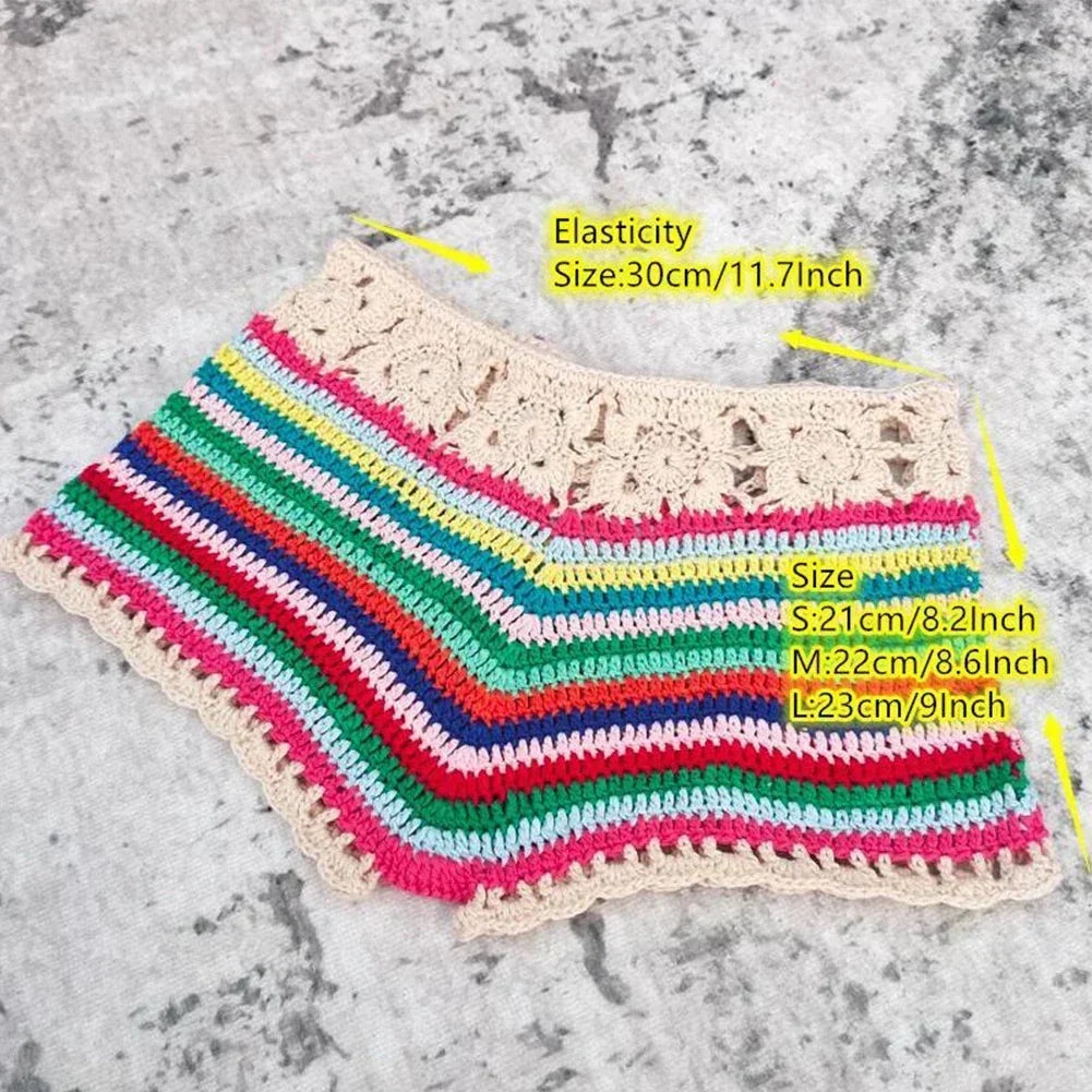 Women Relaxed Crochet Swim Shorts Bottoms Bikini Beach Swimwear Swimming Pants Acrylic Outdoor Swimming Pants Lounge Shorts