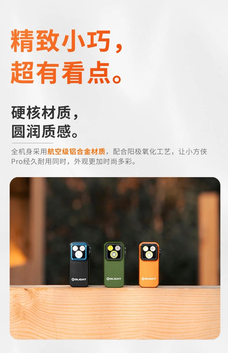 OLIGHT Clip Pro/Pro S 3/5 Light Source Magnetic Clip Lamp Outdoor Headlight Portable Mini Flashlight Cool Gifts
