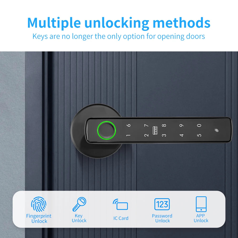 Tuya Smart Door Lock Bluetooth Fingerprint Recognition Electronic Lock Smart Life Home Automation System Supports Hotel Office
