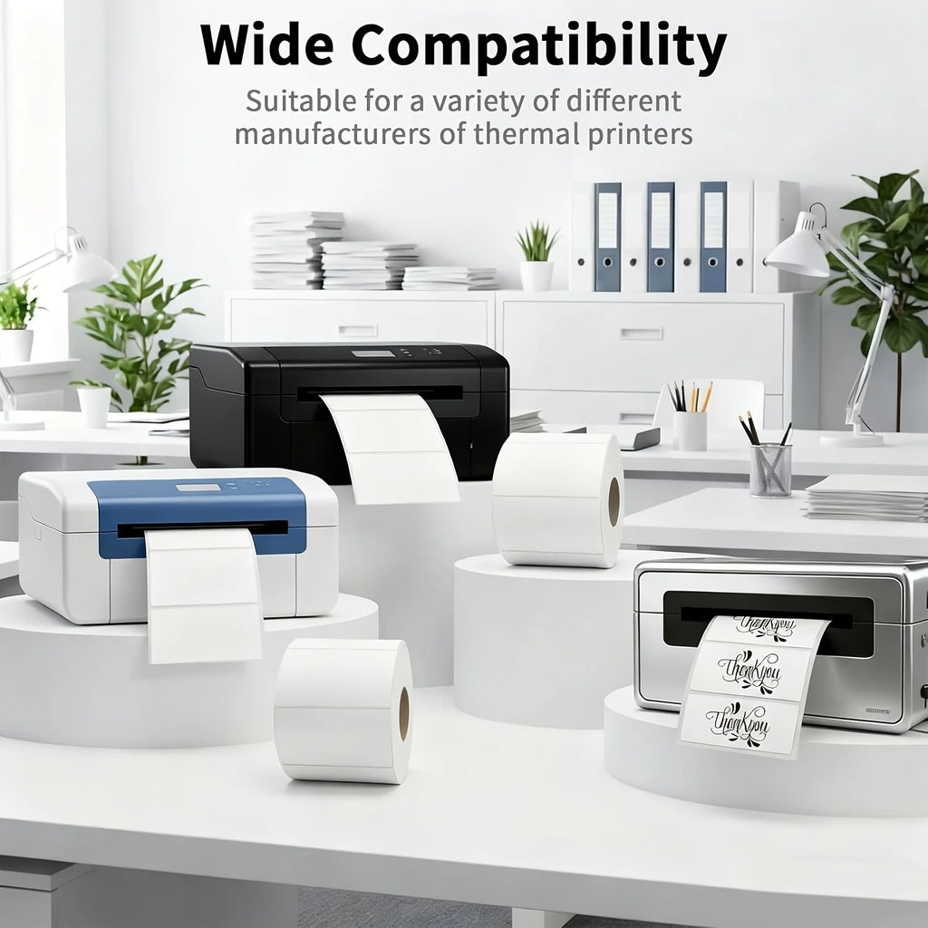 White Thermal Label Paper, Printing, Multi-Purpose Thermal Label Paper, Suitable for Folder Organization, 230 Sheets Per Rolls