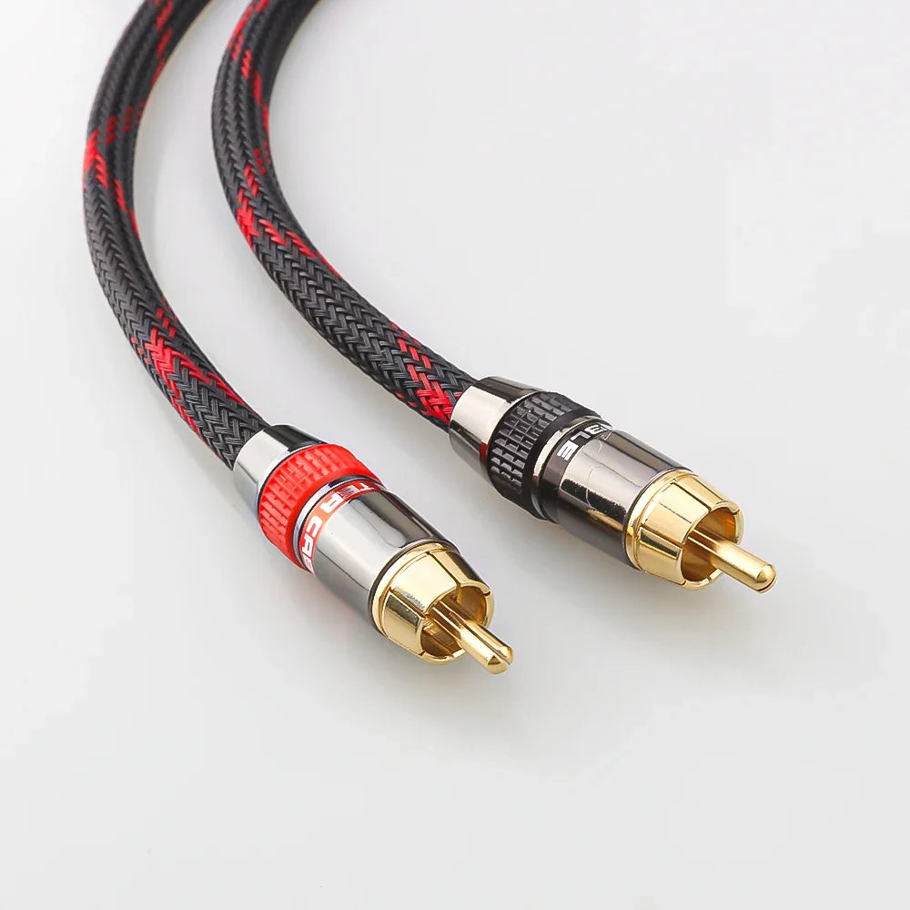 HiFi Y Splitter Audio Cable RCA Male to 2 Female Plug RCA Connector Adapters Cable Wire Cord for Amplifer