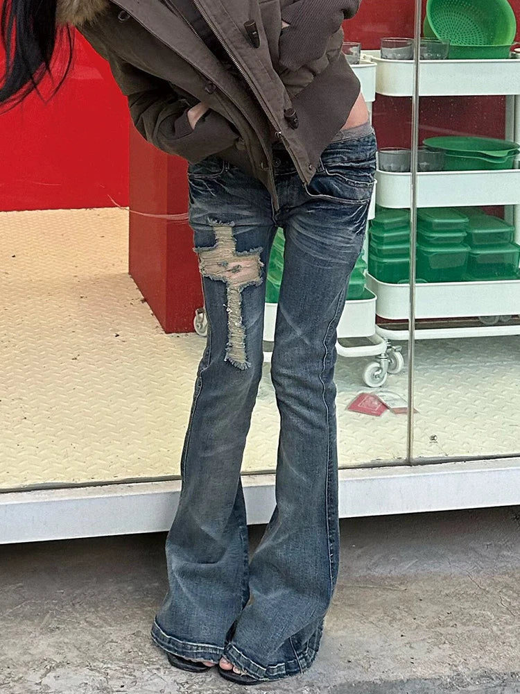 Tonngirls 2000s Japanese Jeans Pants Women Low Waist Denim Pant Streetwear American Retro Y2k Trousers Jeans Slim E-girls Jeans