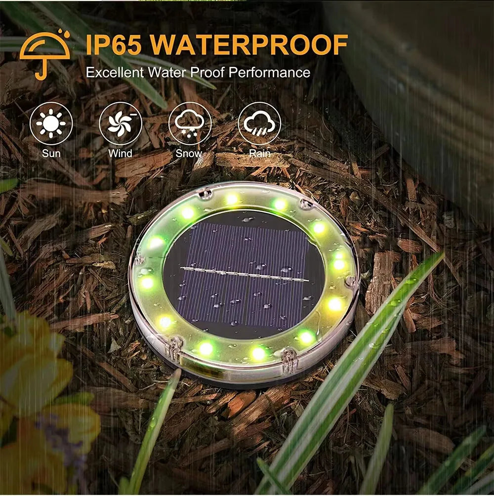 12LED Solar Ground Lights IP65 Waterproof Solar Light Outdoor Solar Garden Light For Yard Lawn Patio Deck Landscape Decor